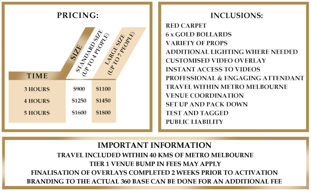 360 booth pricing